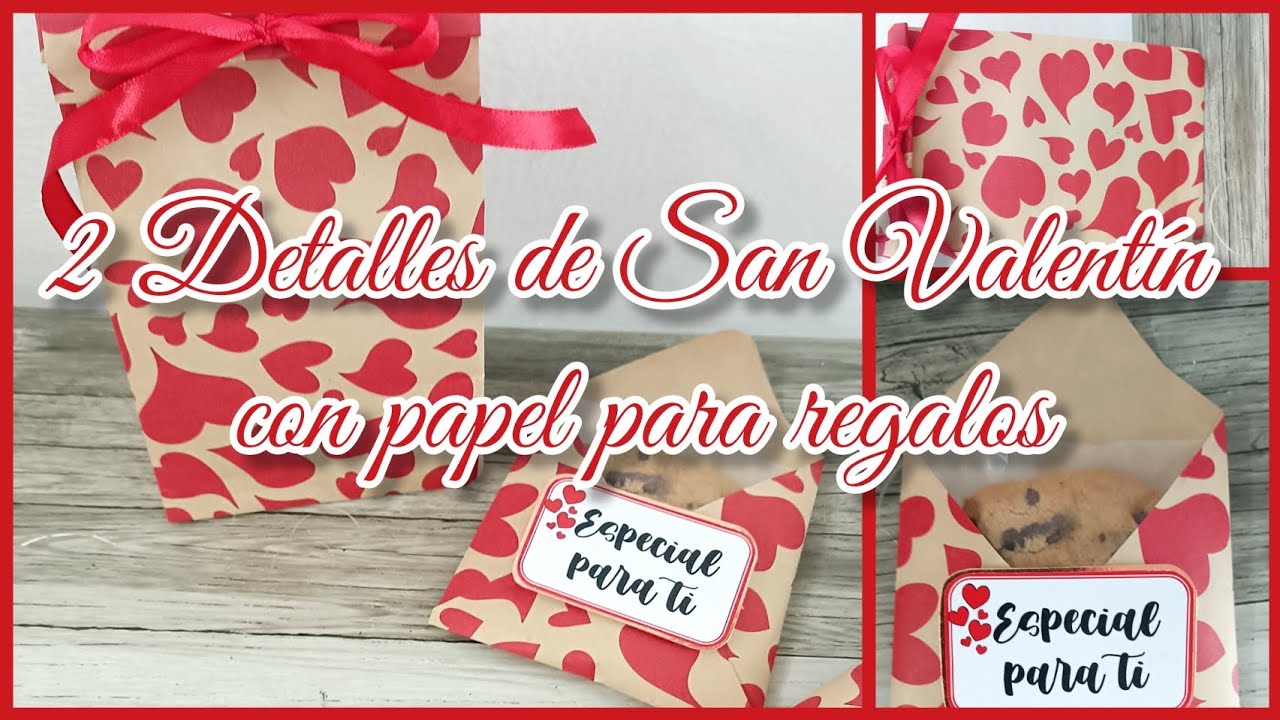 2 Ideas de detalles para San Valentín con papel para regalos* 2 ideas para regalos de amor y amistad