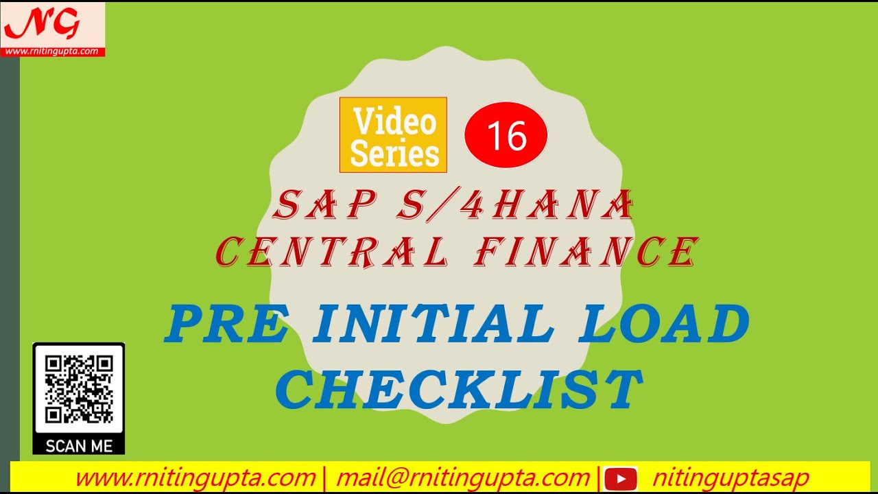 SAP Central Finance - Pre Initial Load checklist - FAQs