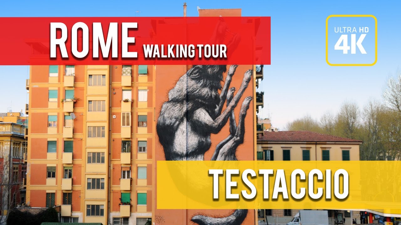 Rome Virtual Walk - Testaccio District [4k Ultra HD]