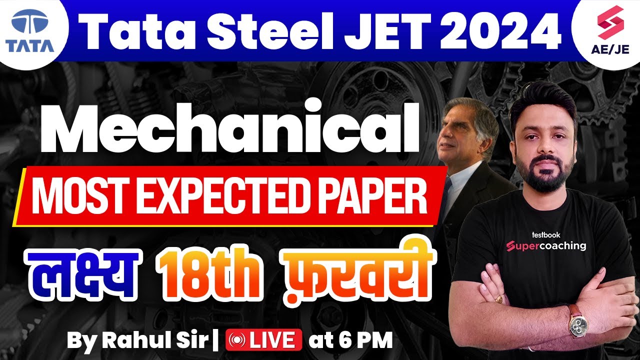 Tata Steel JET 2024 Mechanical Class | Tata Steel JET 2024 | Mechanical by Rahul Sir