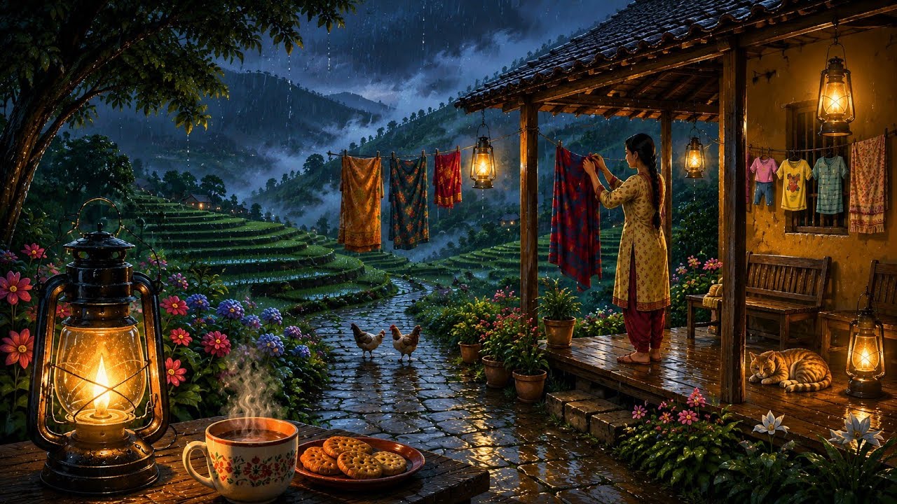 90s India Monsoon Nostalgia 🌧️ Village Life & Rain Ambience