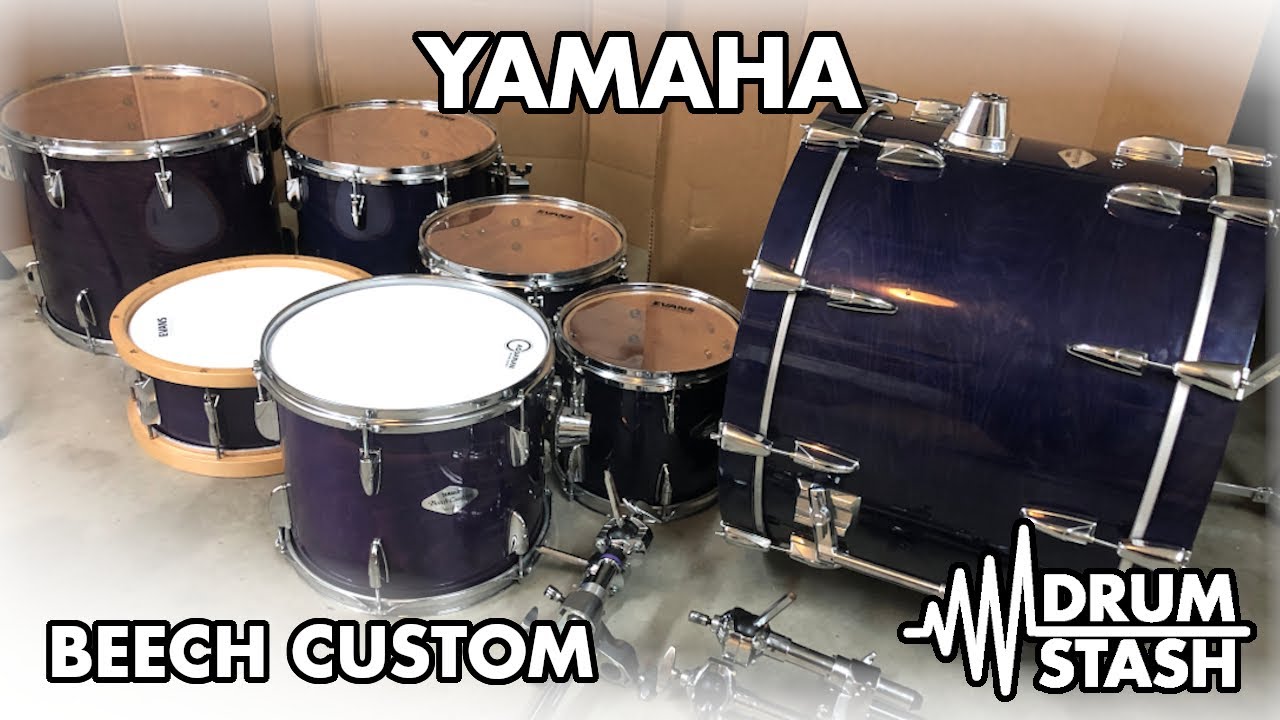 Yamaha Beech Custom (Blueberry) Drum Set Clean-Up and Sound Test