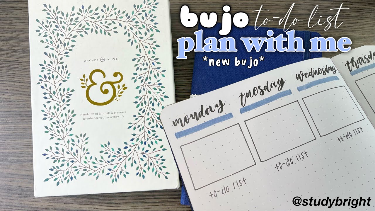 plan with me: simple & aesthetic to-do list spread *new bujo* | studybright