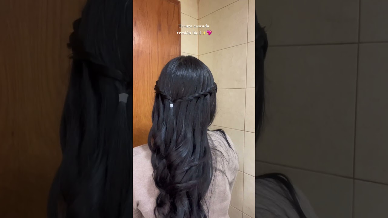 Trenza cascada versi&oacute;n f&aacute;cil💖✨ #hairstyle #hairtutorial #peinados #peinadosfaciles #tutorial