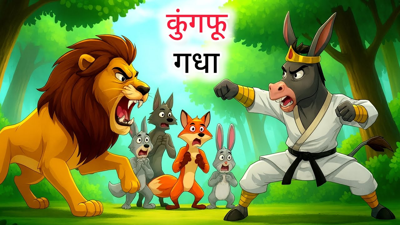 कुंगफू गधा | Hindi Cartoon | Moral Stories | Panchtantra Kahani 