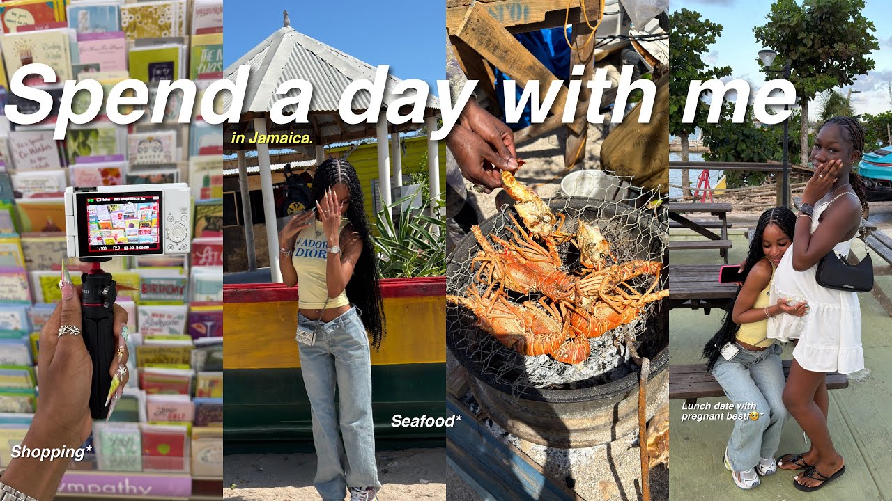 DAY IN MY LIFE IN JAMAICA: lunch date with my pregnant bestf ❤︎⁠ shopping, seafood and more..