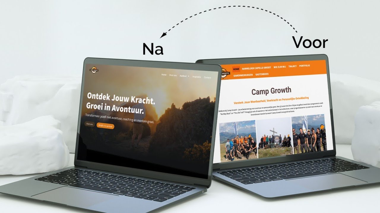 Website voor mentale en fysieke groei | Portfolio Camp Growth
