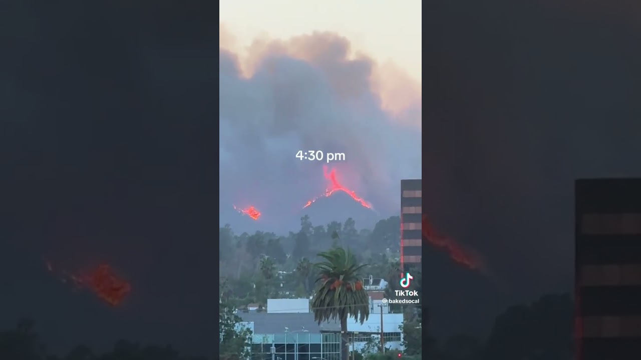 Wildfires Threaten Iconic Hollywood Sign! 😱🔥 #LAfires #hollywood