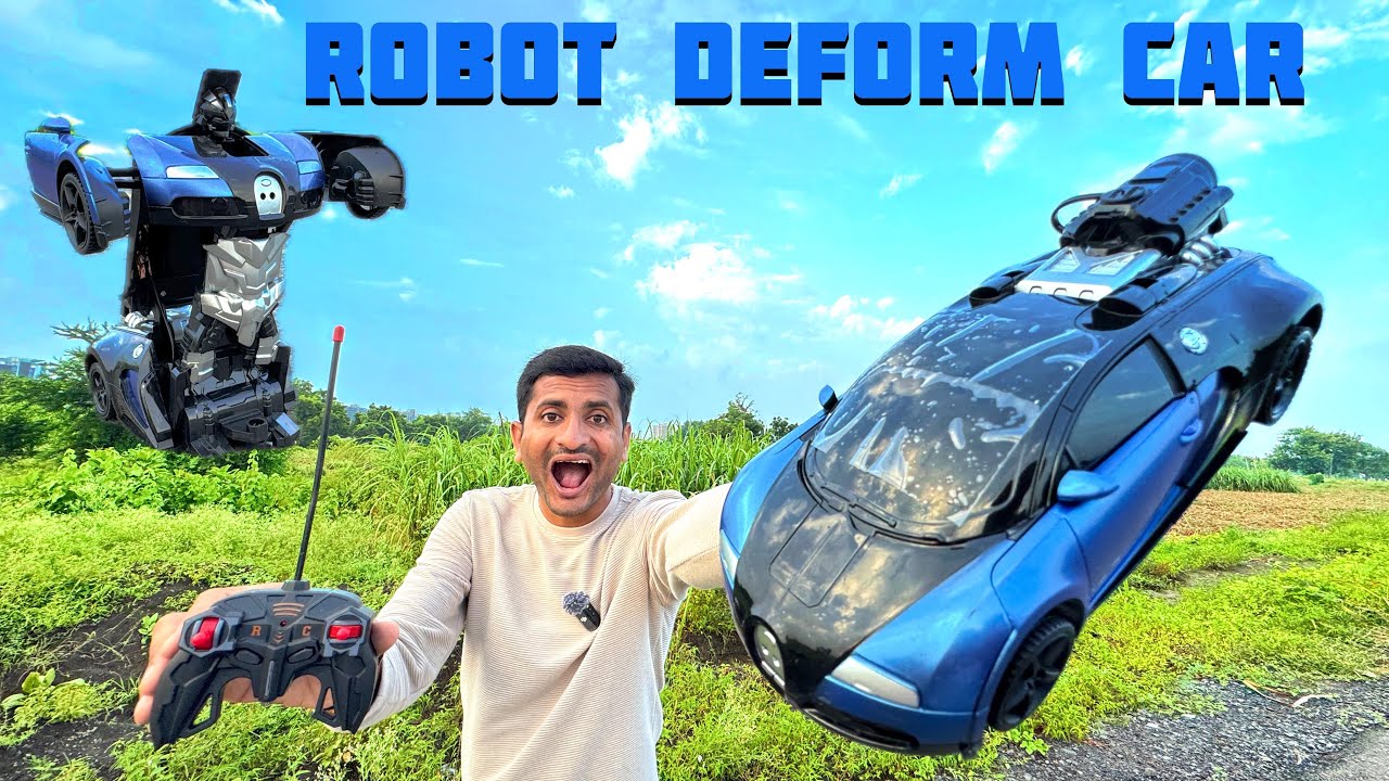 Remote Control 2in1 Convertible Transform Robot Car Water Booster Spray Unboxing - JMV TOYS