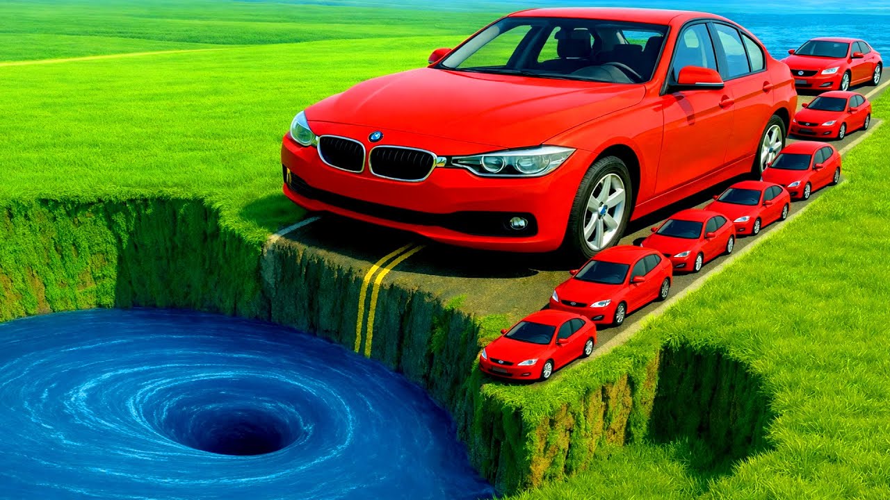 🔥 Большие и маленькие машины против гигантской ямы: ремикс 3 💥 – BeamNG.drive: подборка лучших ав...
