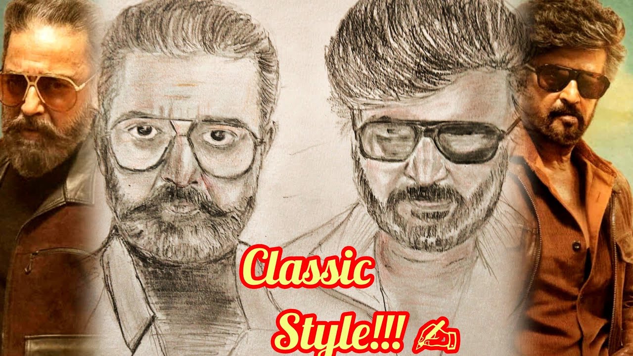 Yaaru Hero ? Glimpse of KH x RK Reunion Drawings ✍️ Kamal Haasan| Rajinikanth 1 frame 2 Icons 