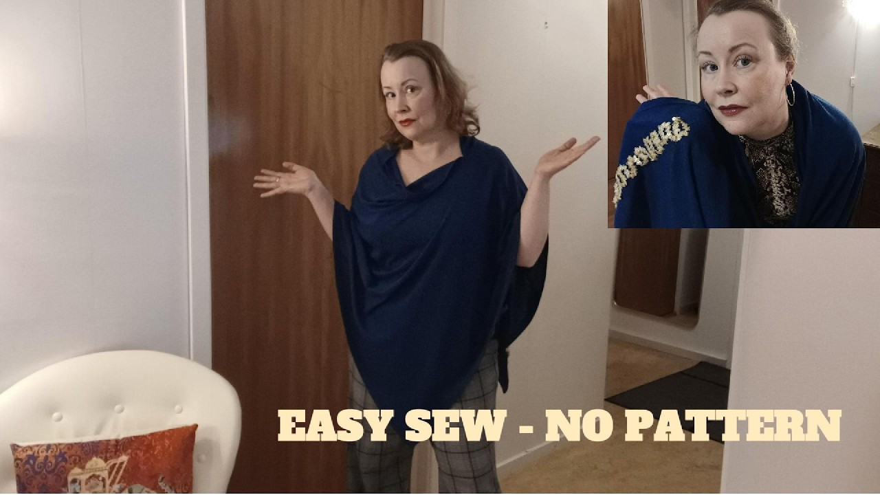 How to Sew an Easy Asymmetrical Wrap Cape | Beginner Friendly Tutorial 🧵✨