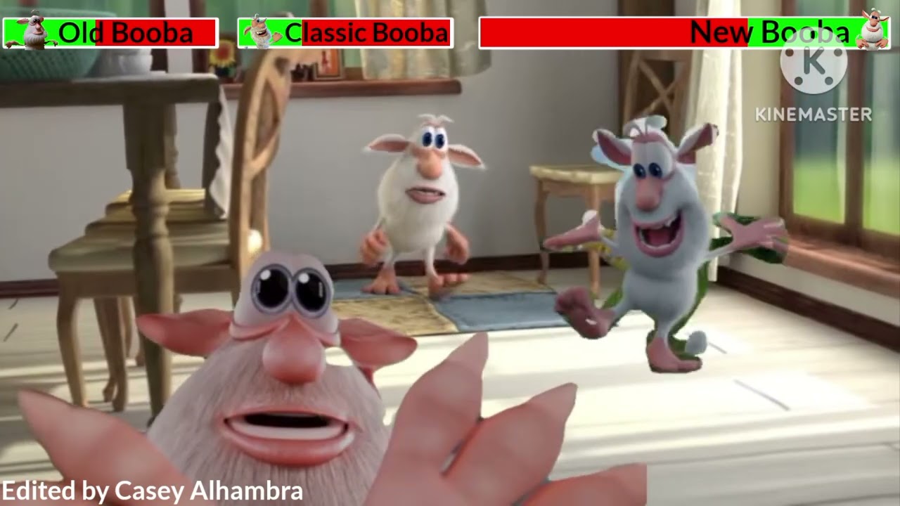 Old Booba and Classic Booba vs. New Booba with Healthbars