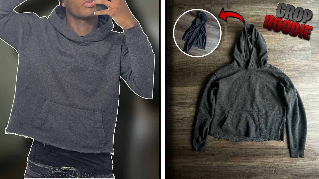 HOW TO MAKE A CROPPED HOODIE IN 2024 ! | EASIEST WAY TO CROP YOUR HOODIE | DIY 🧵✂️🔥