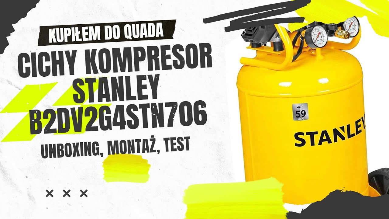 [28] Unboxing i test cichego kompresora do quada Stanley B2DV2G4STN706 SXCMS1350VE