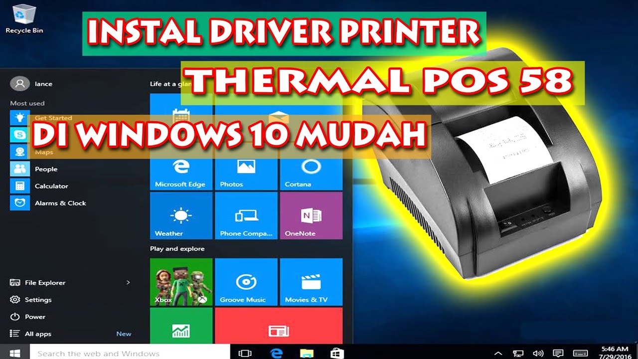 cara instal driver printer thermal pos58 windows 10 mudah 100% berhasil