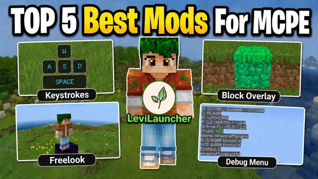 ТОП-5 лучших модов для MCPE 2026 | LeviLauncher для Minecraft