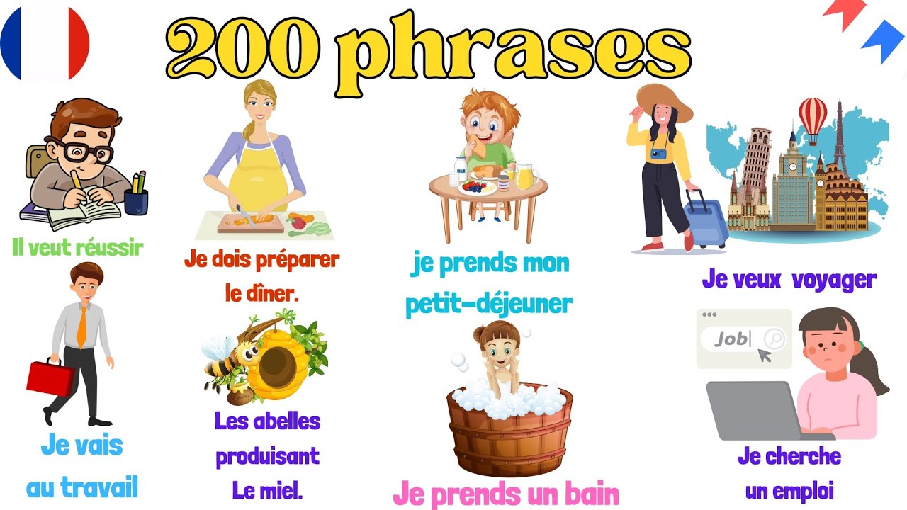 Apprendre 200 phrases en français.