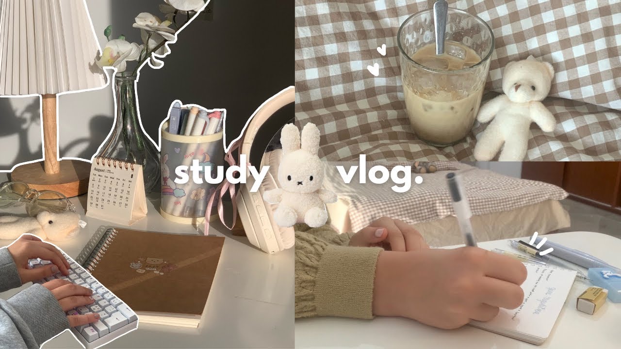 Late night study vlog 🤍 note taking, coffee, making miffy cookies, working in cafè, ft. QuillBot