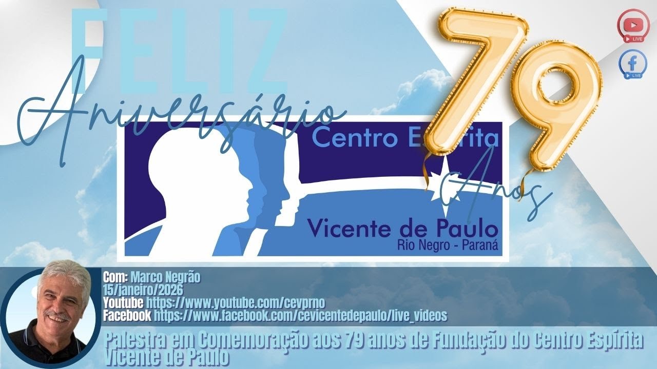 Palestra de 79 anos do Centro Espírita Vicente de Paulo - 15/jan