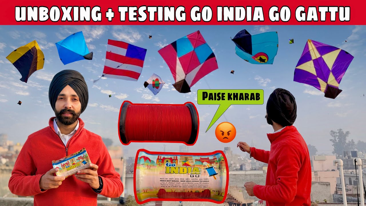 GO INDIA GO GATTU TESTING🔥Paise Barbad😡Kite Vlog&hellip;. #cottonmanjha #kiteflying #goindiago 