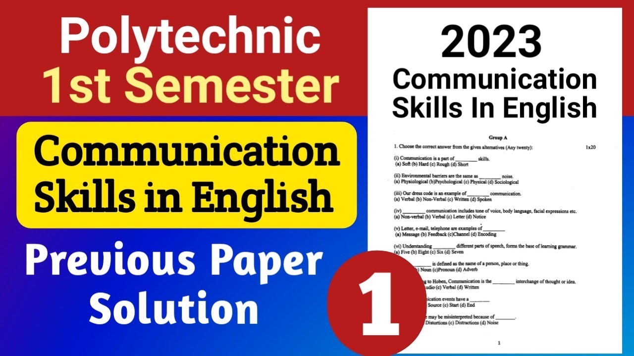 Communication skills in English PYQ 2023 with Answer (#1) | 1st Semester Polytechnic | NatiTute