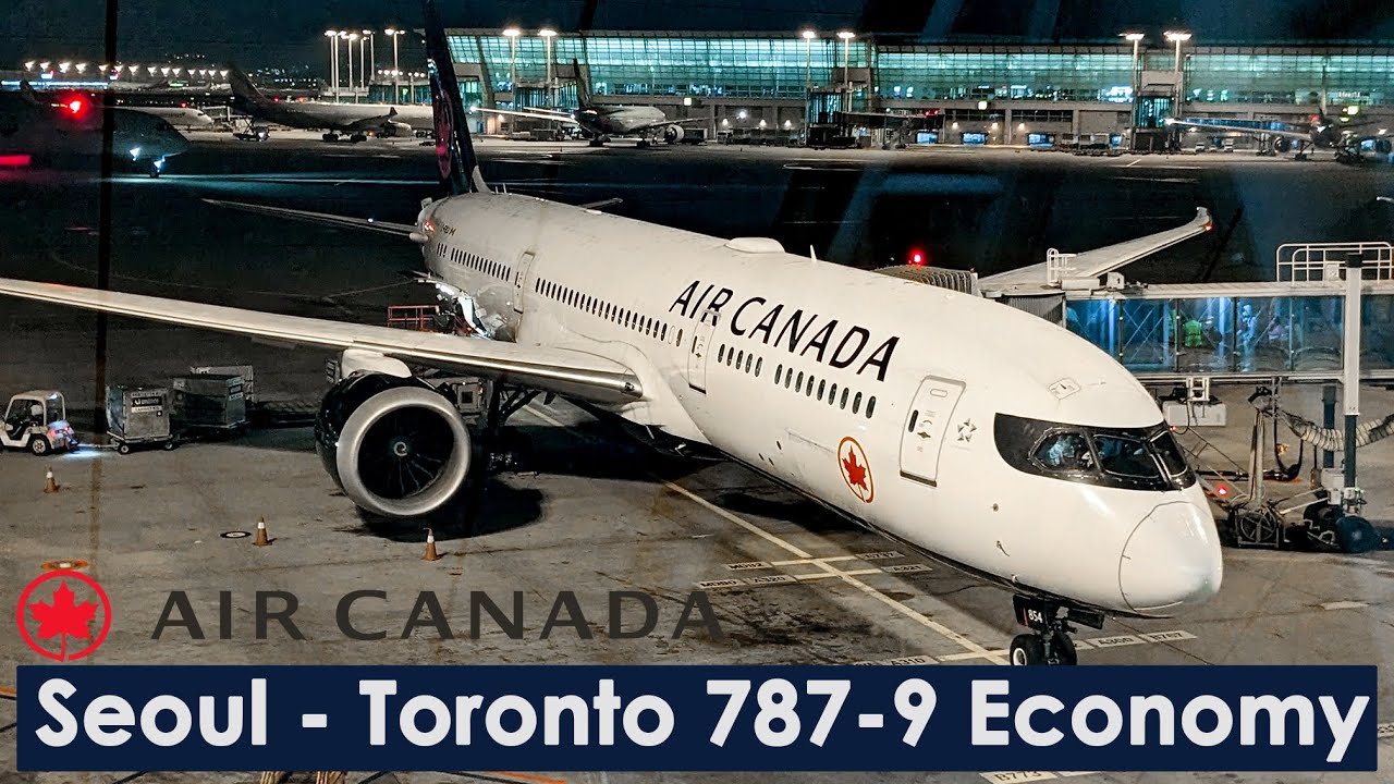 Air Canada 787-9 Economy Seoul to Toronto Heavy Snow Landing