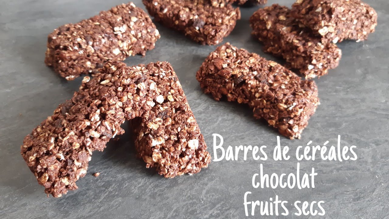 Barres de céréales avec chocolat et fruits secs 🍫 Goûter fait maison - Recette pas à pas