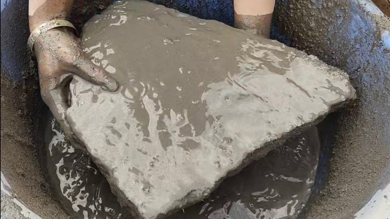 ||ASMR || Huge Slabs || Gritty cement crumbling in water 💦 || ASASMR ||  satisfying ||