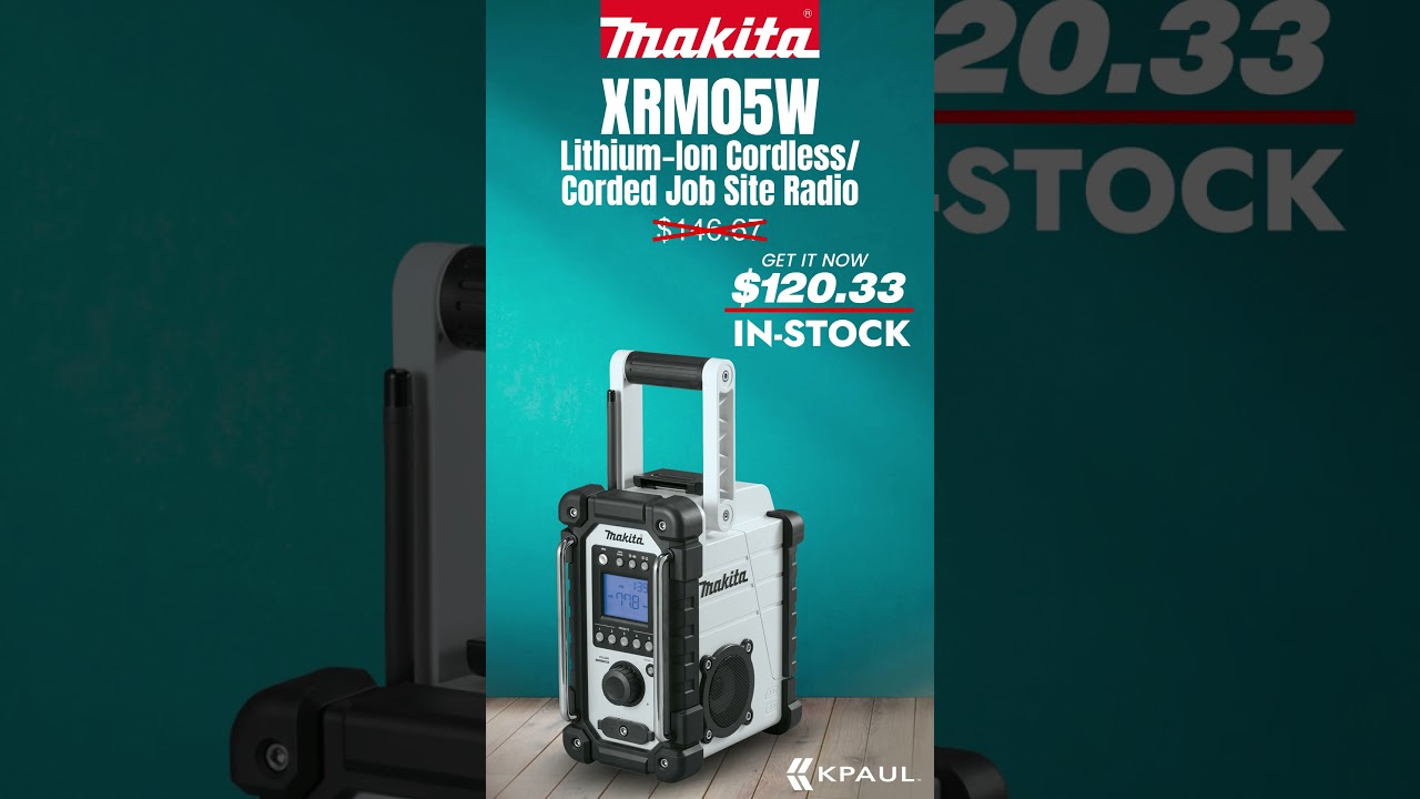 In Stock | Makita XRM05W 18V LXT Corded Job Site Radio | Authorized Distributor |KPaul-Veteran Owned