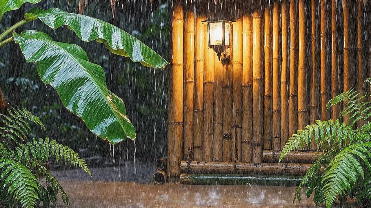 Relaxing Rain Sounds, Distant Thunder at Night | Heavy Rain Sounds for Sleep and Stress Relief