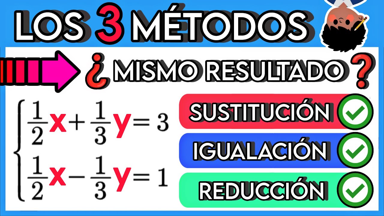 🧠¿Importa el Método que Elijas? | Sistemas de Ecuaciones 2x2 por Sustitución, Igualación y Reducción