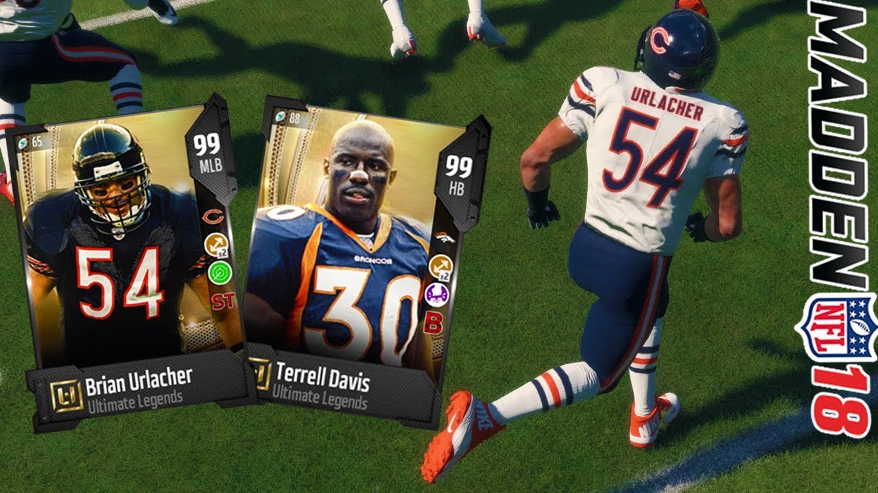 ULTIMATE LEGENDS BRIAN URLACHER AND TERRELL DAVIS   | MADDEN 18 ULTIMATE TEAM GAMEPLAY