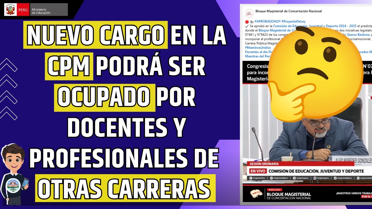 𝐈𝐍𝐂𝐑𝐄𝐈𝐁𝐋𝐄!! 𝐍𝐔𝐄𝐕𝐎 𝐂𝐀𝐑𝐆𝐎 𝐄𝐍 𝐋𝐀 𝐂𝐏𝐌 𝐏𝐎𝐃𝐑𝐀́ 𝐒𝐄𝐑 𝐎𝐂𝐔𝐏𝐀𝐃𝐎 𝐏𝐎𝐑 𝐃𝐎𝐂𝐄𝐍𝐓𝐄𝐒 𝐘 𝐏𝐑𝐎𝐅𝐄𝐒𝐈𝐎𝐍𝐀𝐋𝐄𝐒 𝐃𝐄 𝐎𝐓𝐑𝐀𝐒 𝐂𝐀𝐑𝐑𝐄𝐑𝐀𝐒