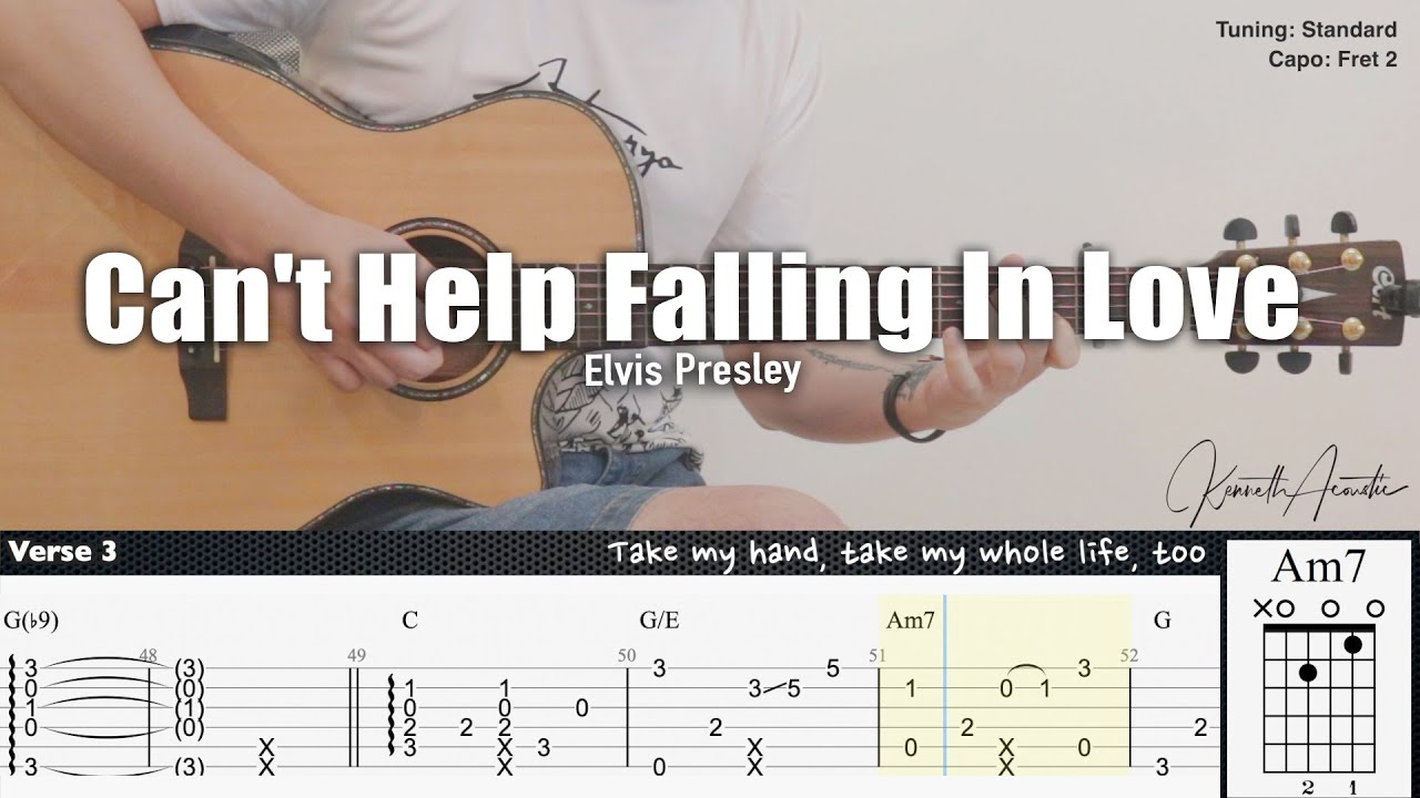 Can&rsquo;t Help Falling in Love - Elvis Presley | Fingerstyle Guitar | TAB + Chords + Lyrics