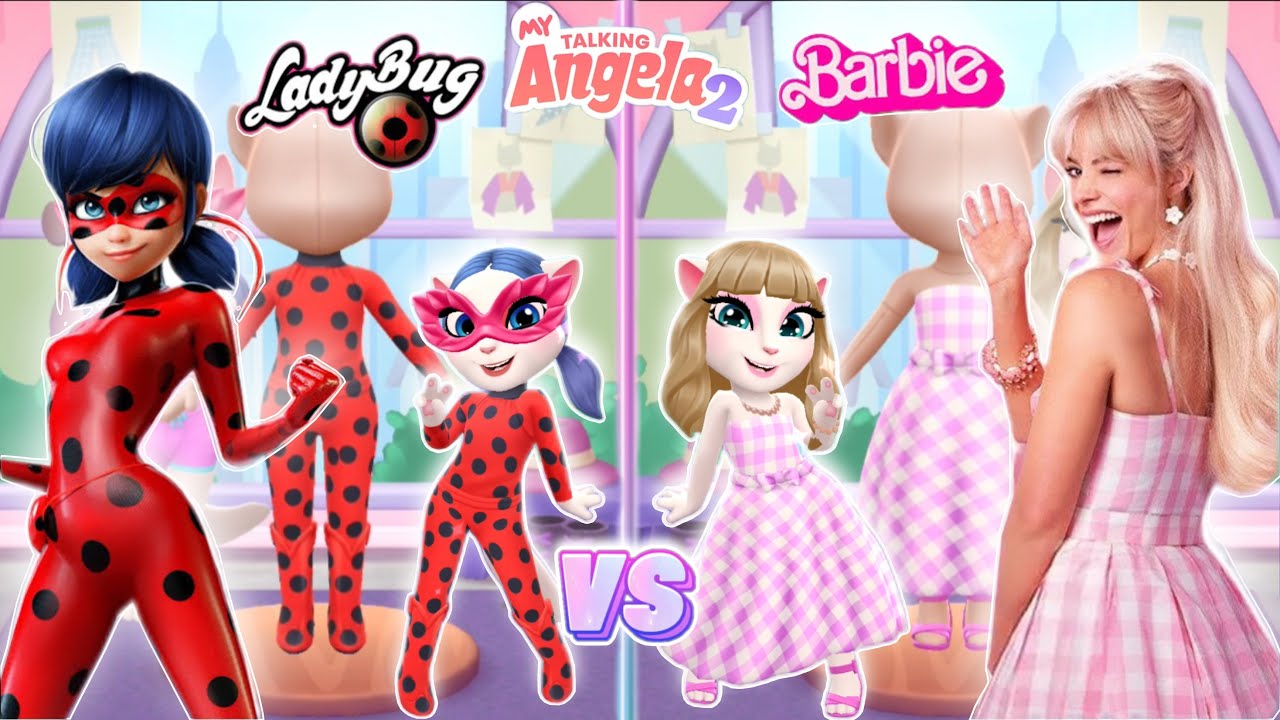 My Talking angela’m 2 😻 || Miraculous 🤗 LadyBug vS Barbie 😘💋 | New Update || Cosplay