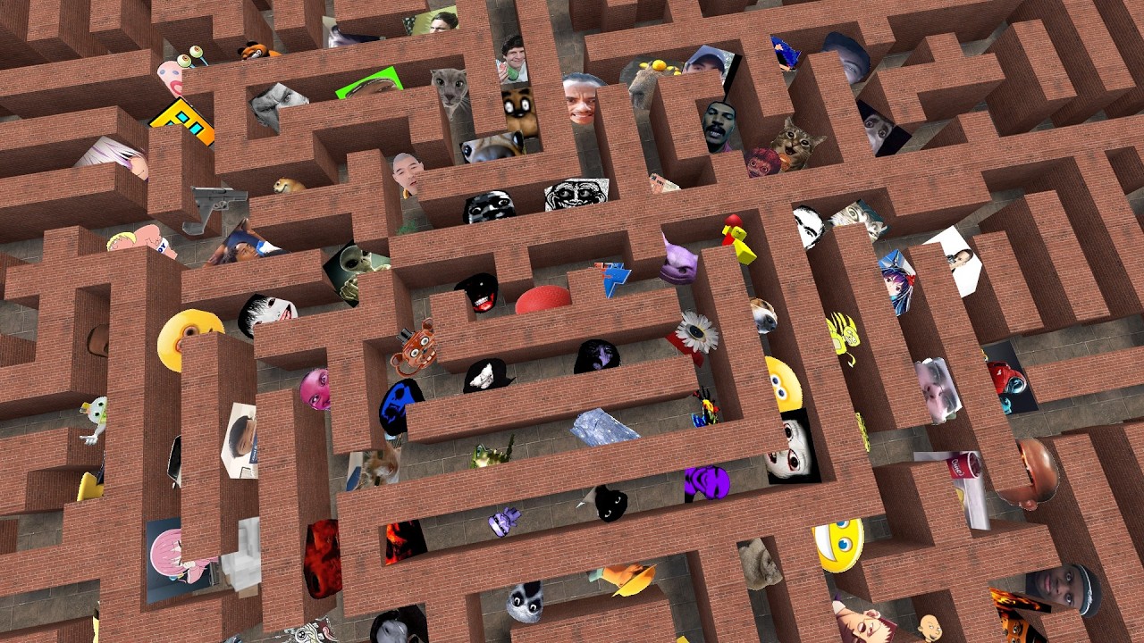 Nico's Nextbots Vs Me in Maze Gmod ???