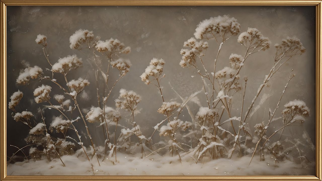 Soft Winter Botanical Still Life Ambience | Neutral Floral Art Screensaver | 6 Hour Wall Art