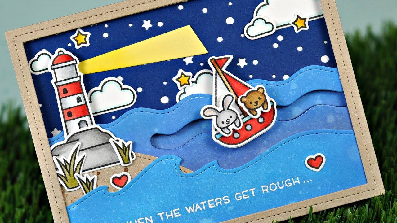Intro to Slide On Over Waves + Stitched Simple Wavy Borders + a slider card from start to finish
