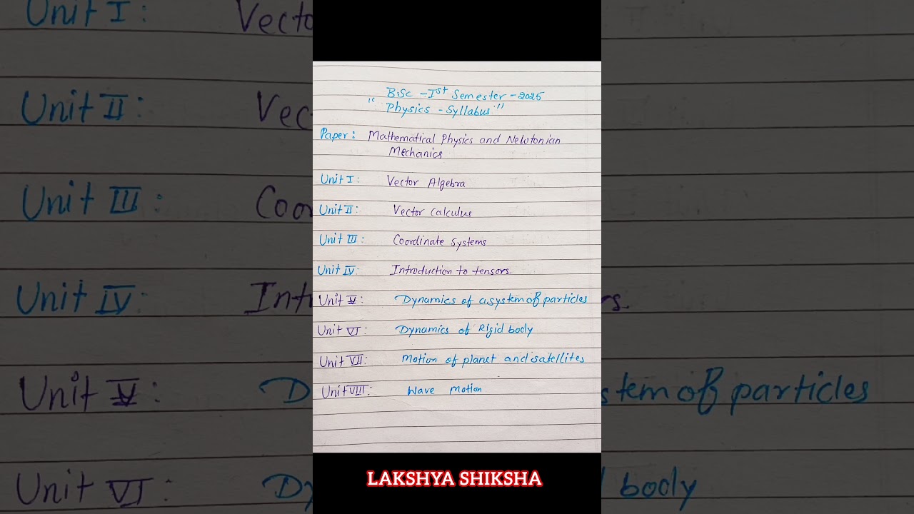 Bsc 1st semester physics syllabus 2025 | bsc 1st year 1st semester physics syllabus | #bscphysics