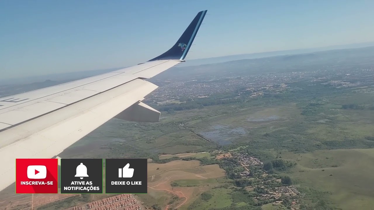 Pouso no Aeroporto Salgado Filho em Porto Alegre com um Embraer 195 Azul