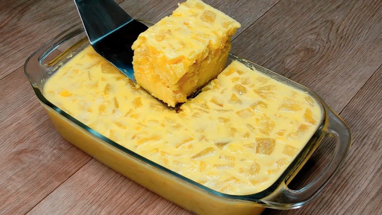 Delicioso POSTRE DE PIÑA con solo 3 INGREDIENTES, fácil y rápido de preparar🍍| Mis Recetas Facilitas