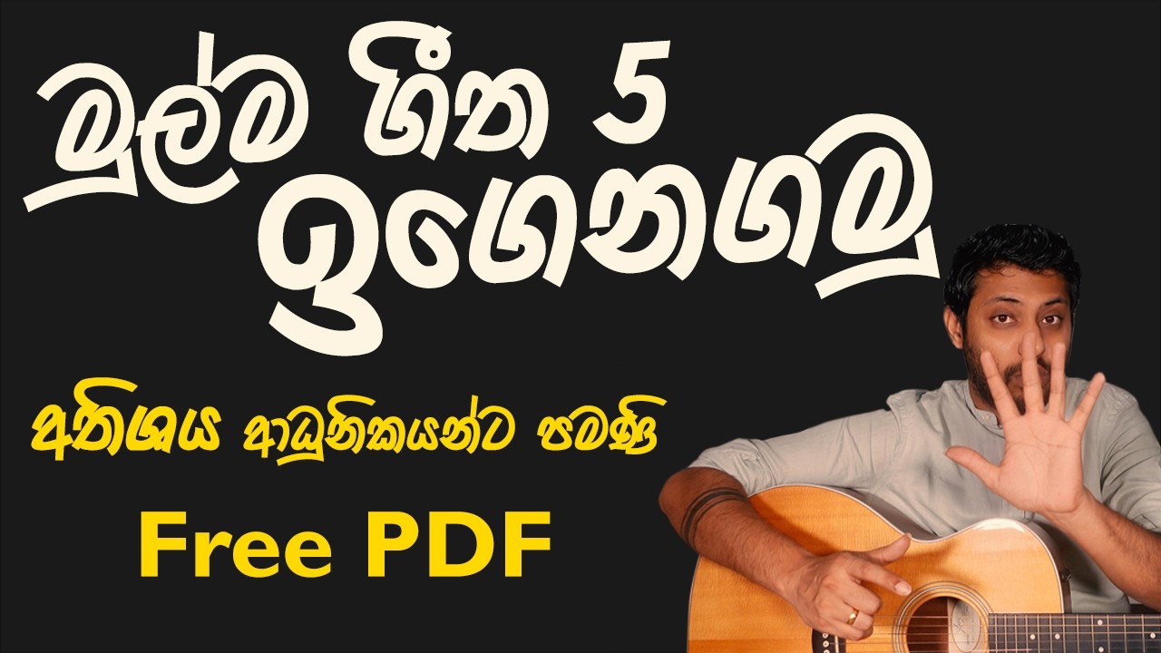 5 Easy Songs For Beginners To Start | Easy Chords | Sinhala Guitar Lesson | Lesson#08