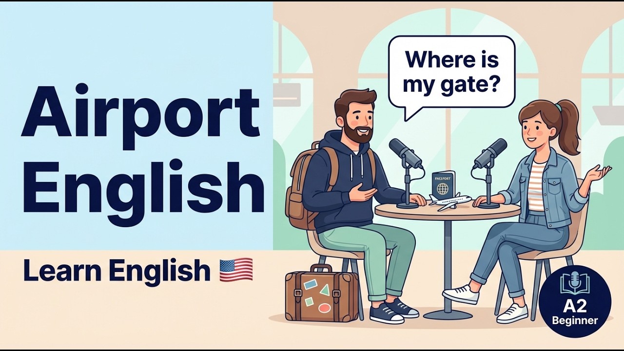 Talking at the Airport in English  | English Practice |  learn English podcast
