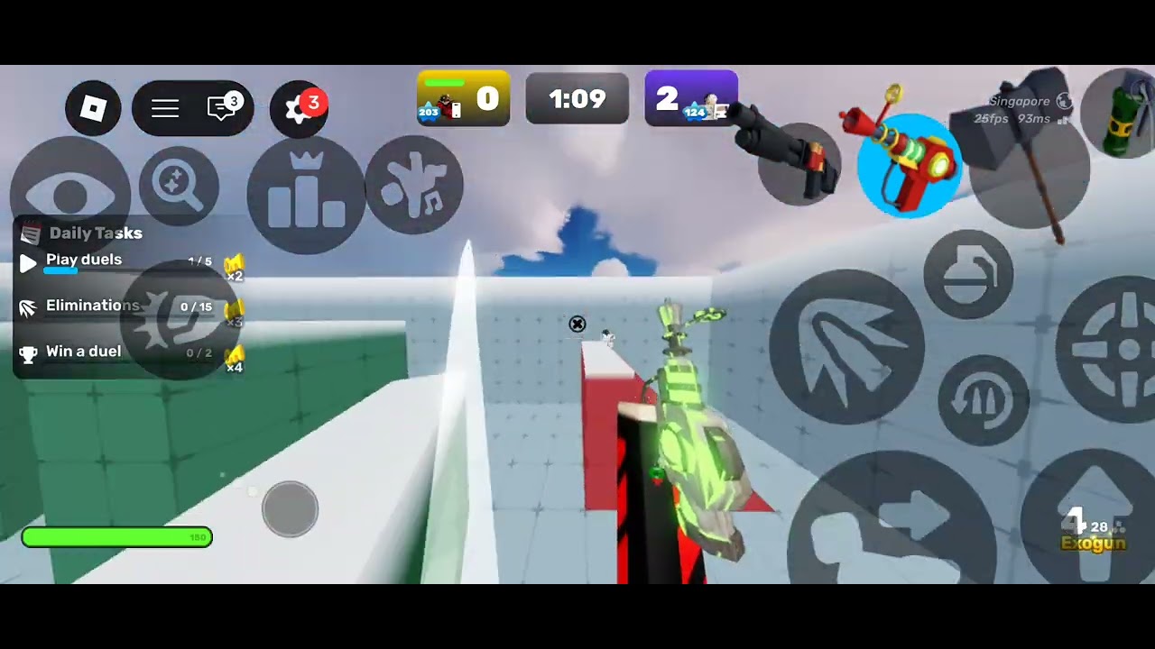 Playing with my friend
