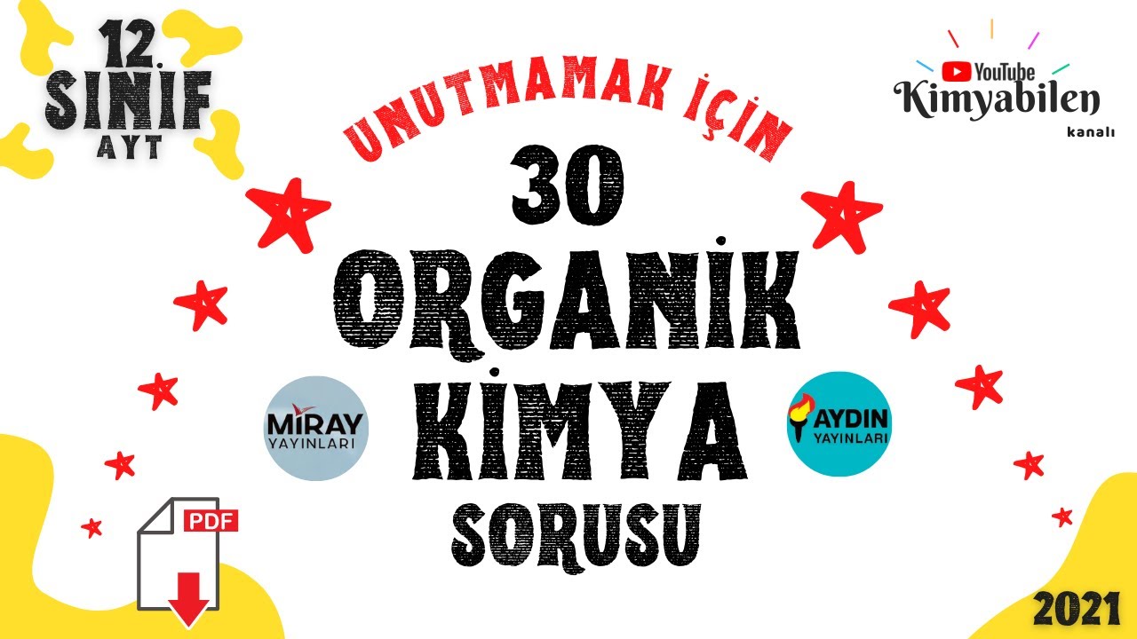ORGANİK KİMYA SORU ÇÖZÜMÜ - ORGANİK KİMYA HIZLI TEKRAR - 12 KİMYA - AYT KİMYA