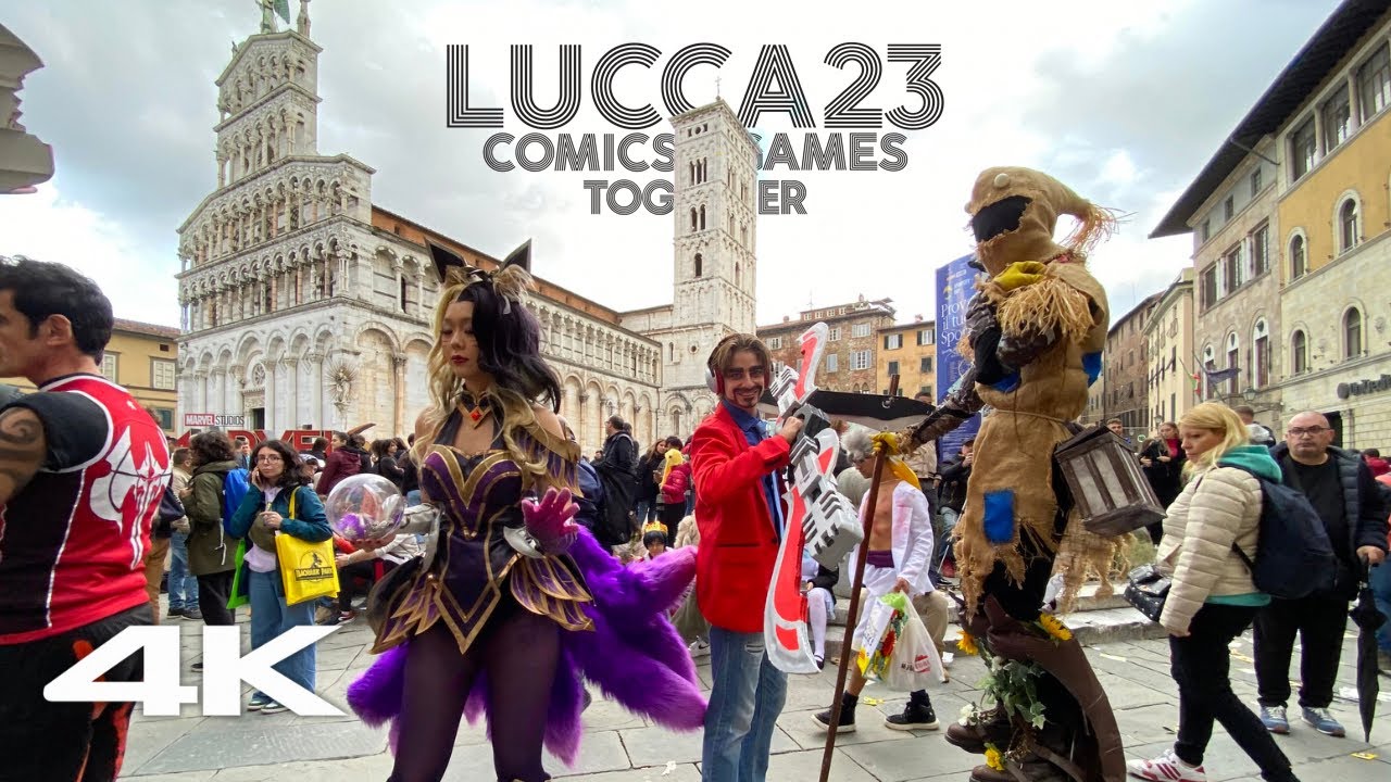 4K Lucca Comics 2023 Walking Tour - Together / Ambience City Sounds