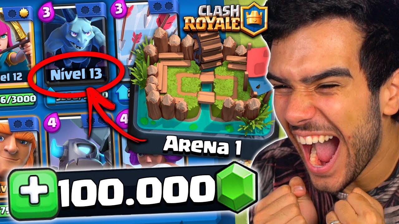 Gastei 100 MIL GEMAS na conta iniciante e... UPEI TUDO! CLASH ROYALE