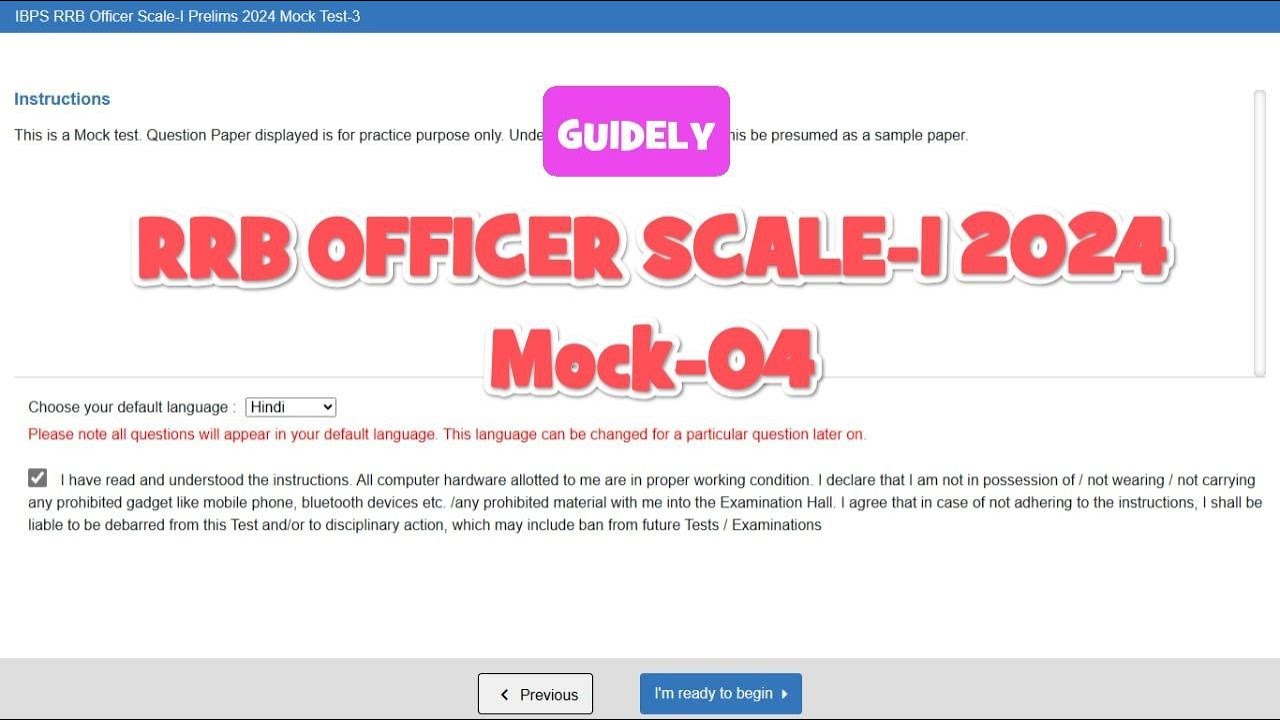 IBPS RRB Officer Scale-I Prelims 2024 Mock Test-4 |#guidely #rrbpo