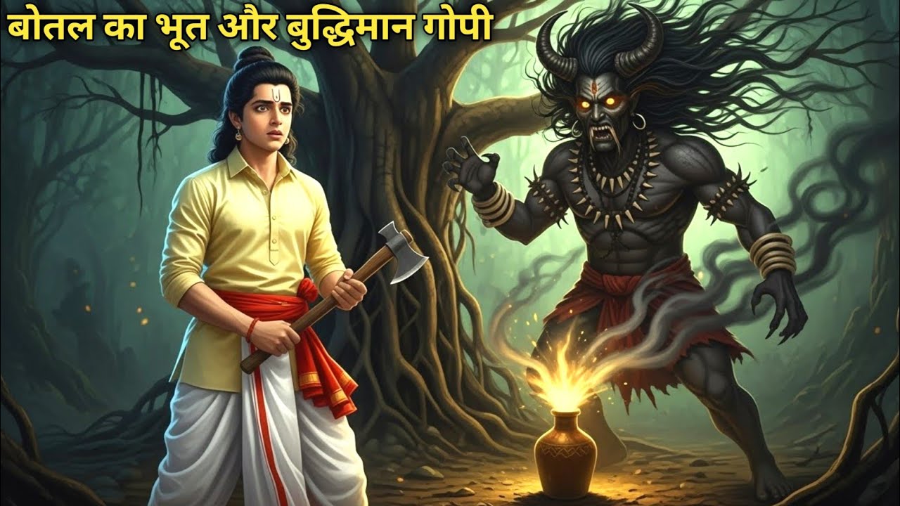 बोतल का भूत और बुद्धिमान गोपी | जादुई सोने की कुल्हाड़ी | Hindi Moral Story